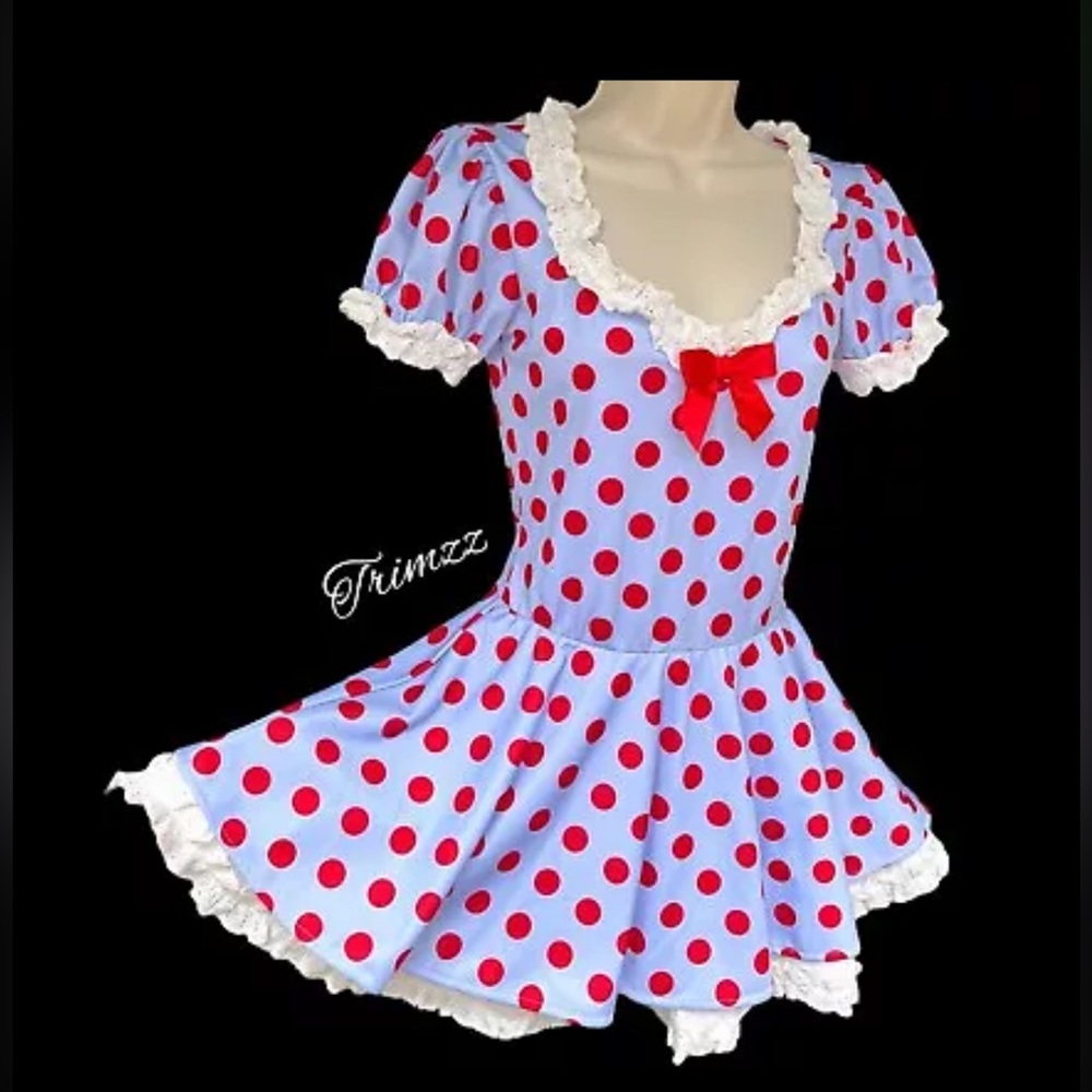 Costume Size Small……..Rag Doll Themed Polka Dot Dress. New…….Trickz N Treatz